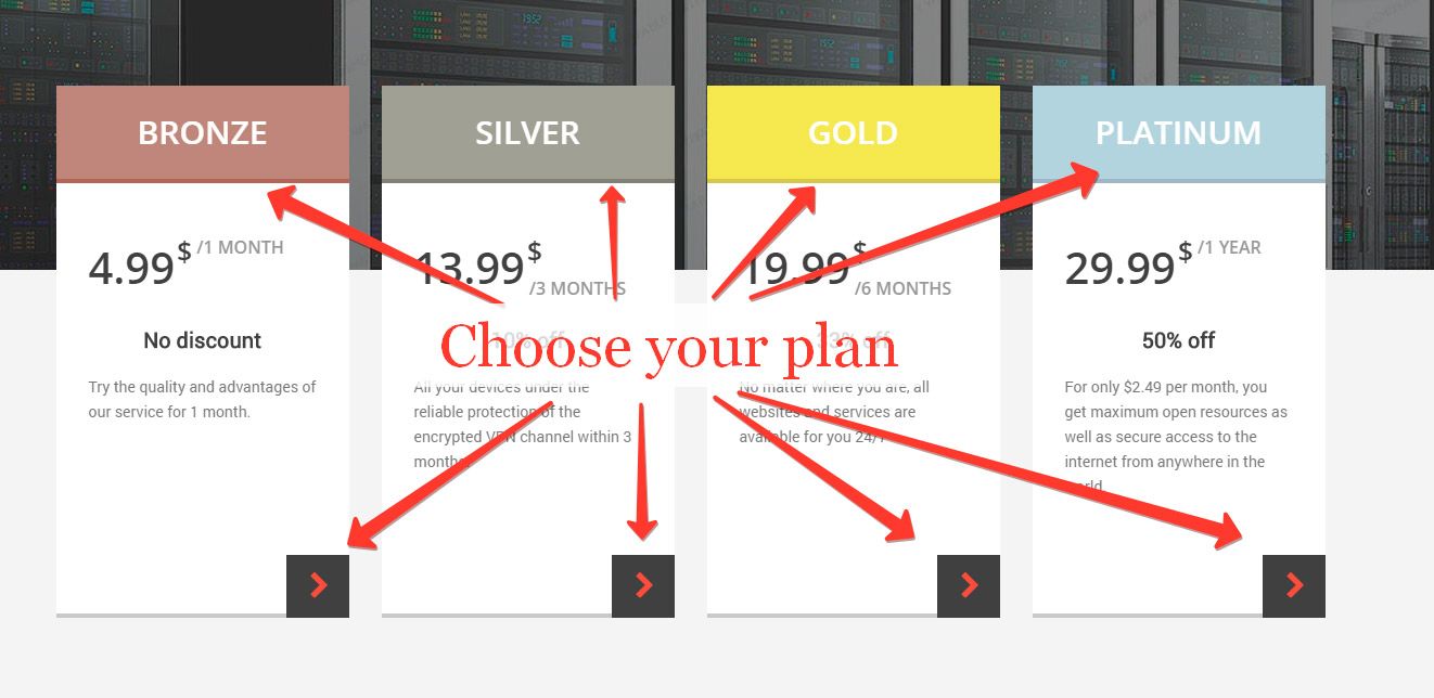 Choose your plan on RocketVPN Choose your plan RocketVPN