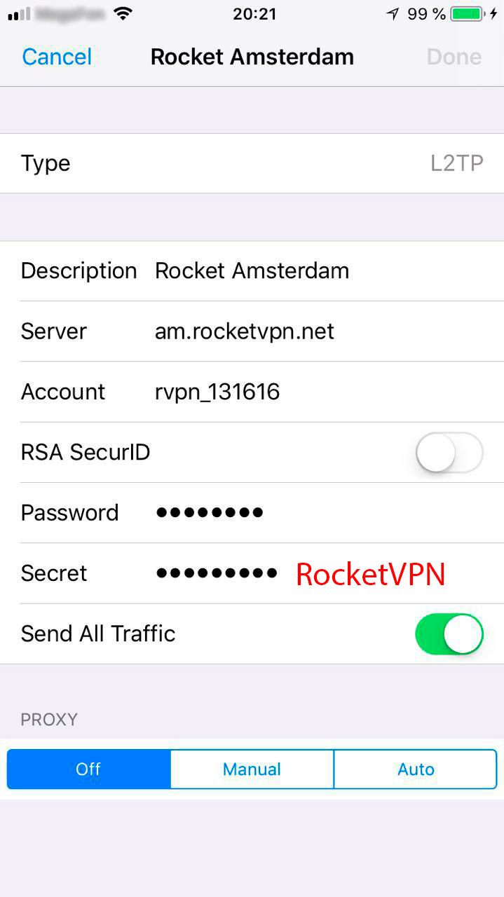 Настройка VPN iOS